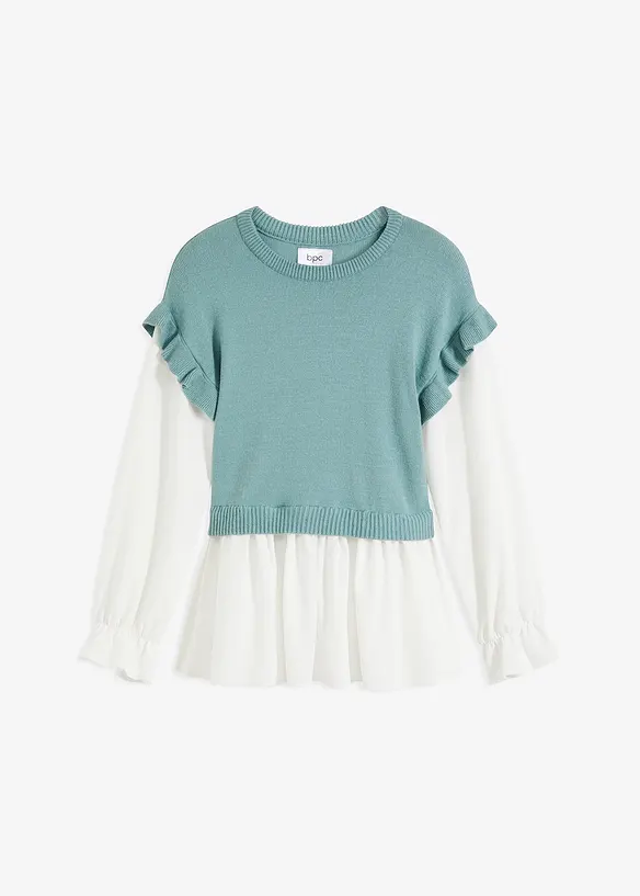 Pullover mit Blusen-Einsatz, bonprix