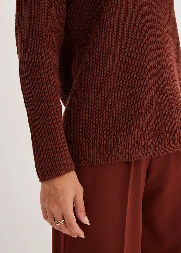 Pull côtelé en coton, bonprix
