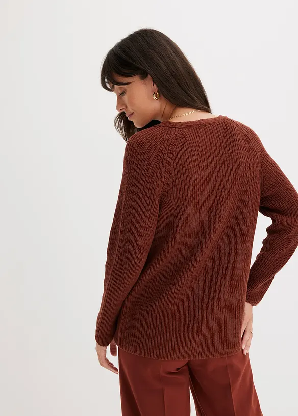 Pull côtelé en coton, bonprix