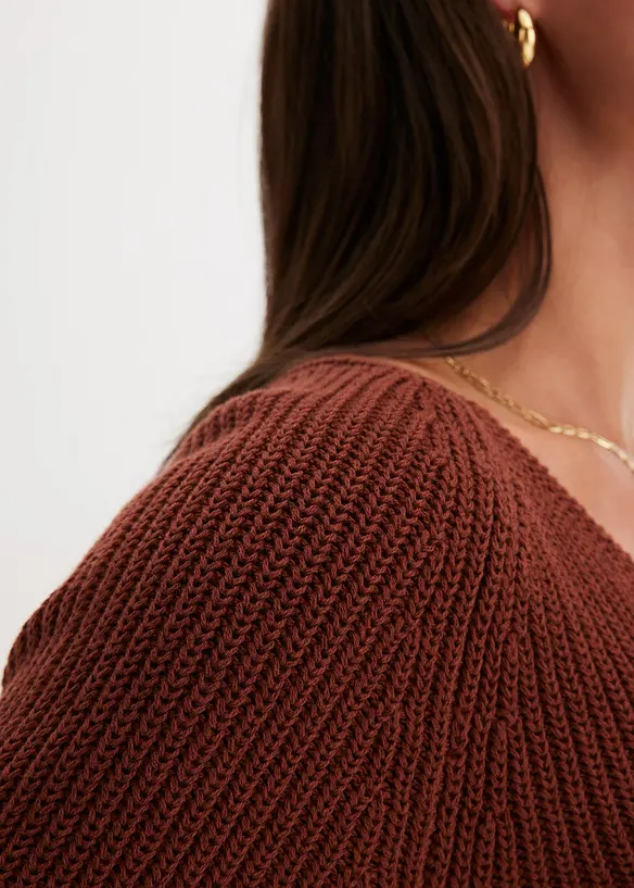 Pull côtelé en coton, bonprix