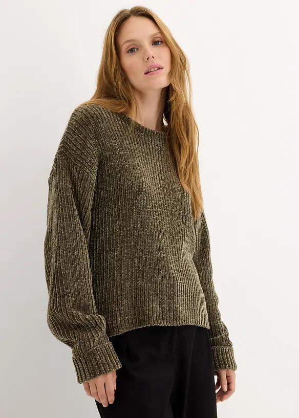 Oversize-Pullover aus weichem Chenille, bonprix