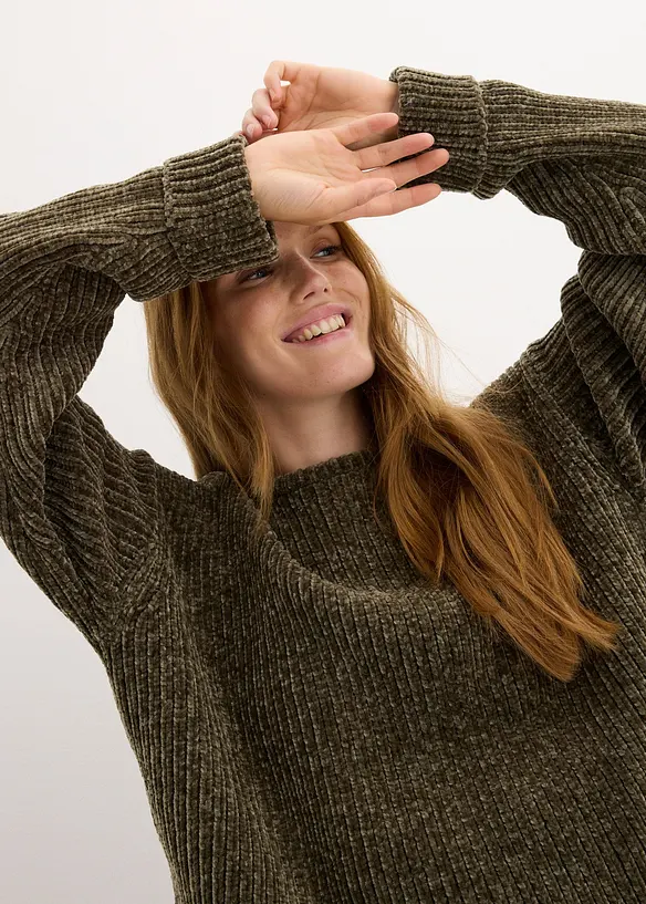 Oversize-Pullover aus weichem Chenille, bonprix