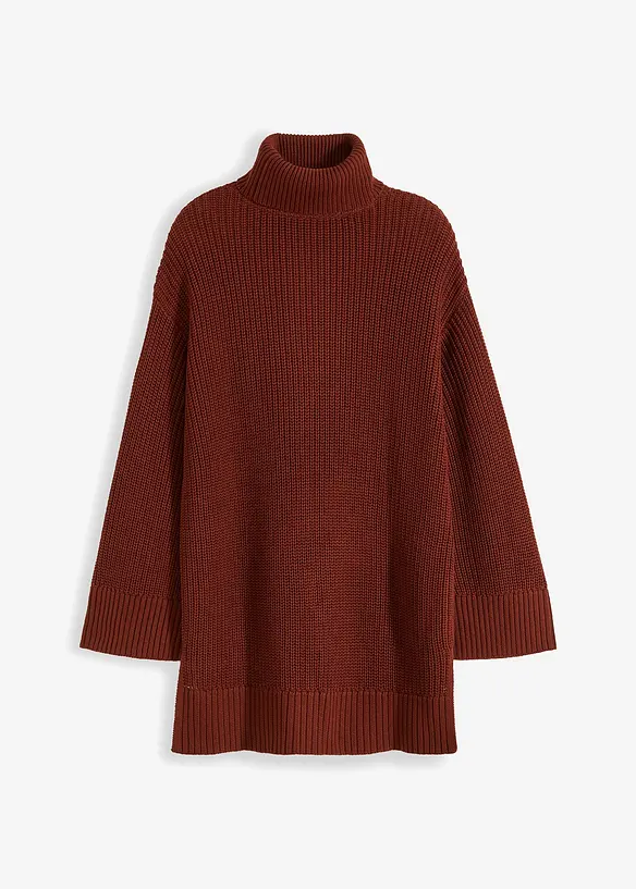 Pull col roulé oversize en coton mélangé, bonprix