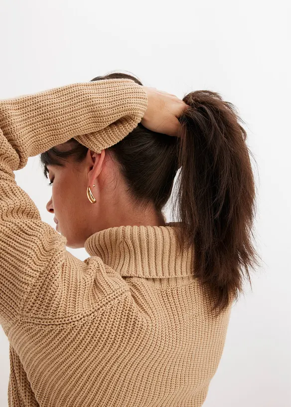 Pull col roulé en coton, bonprix