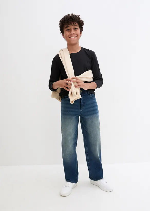 Extra Loose-Fit-Jeans mit verstellbarem Bund, Straight, bonprix