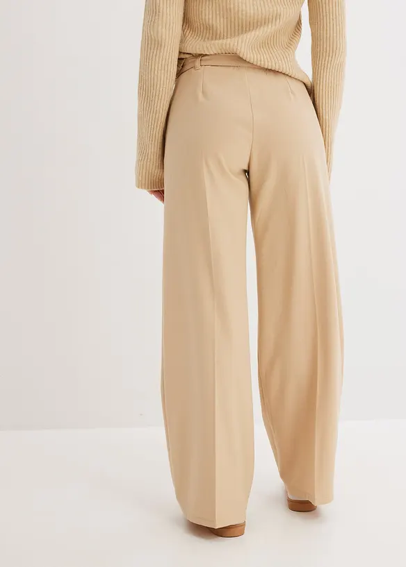 Pantalon &agrave; pinces en viscose m&eacute;lang&eacute;e, bonprix