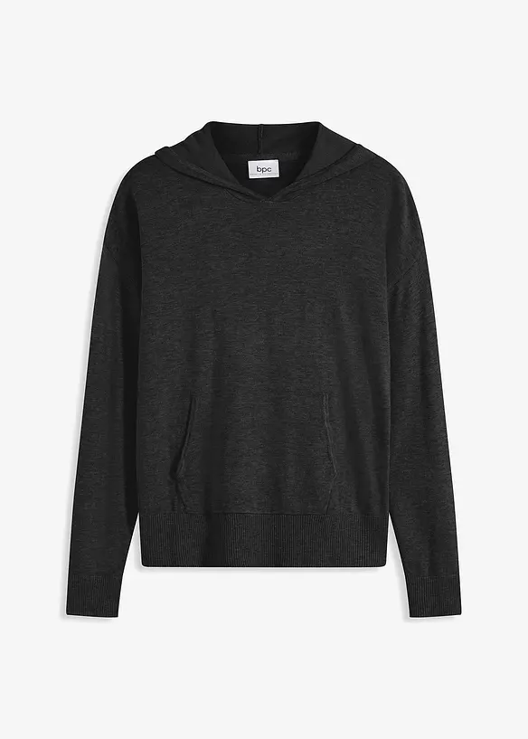 Strick-Hoodie mit Kängurutasche aus Viskose-Mix, bonprix