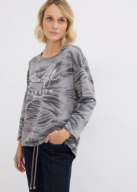 T-shirt manches longues en coton extensible, bonprix