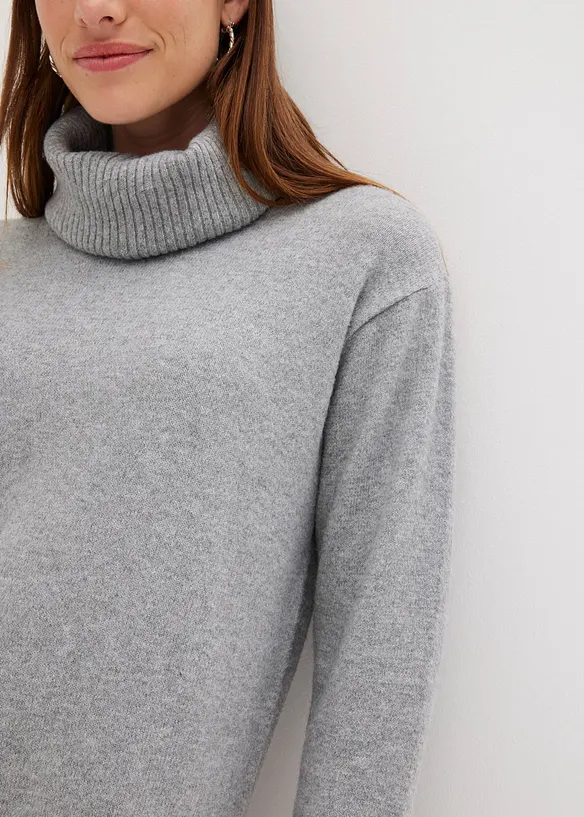 Robe en maille à col roulé, bonprix