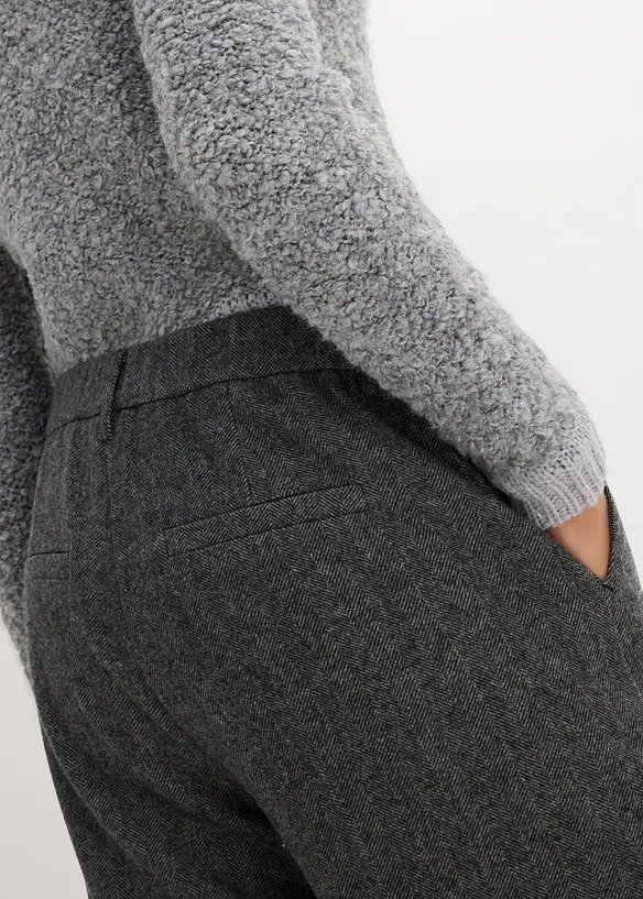 Wollhose mit Fischgratmuster, bonprix