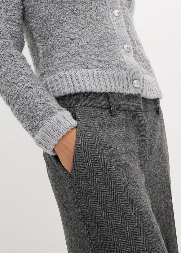 Wollhose mit Fischgratmuster, bonprix