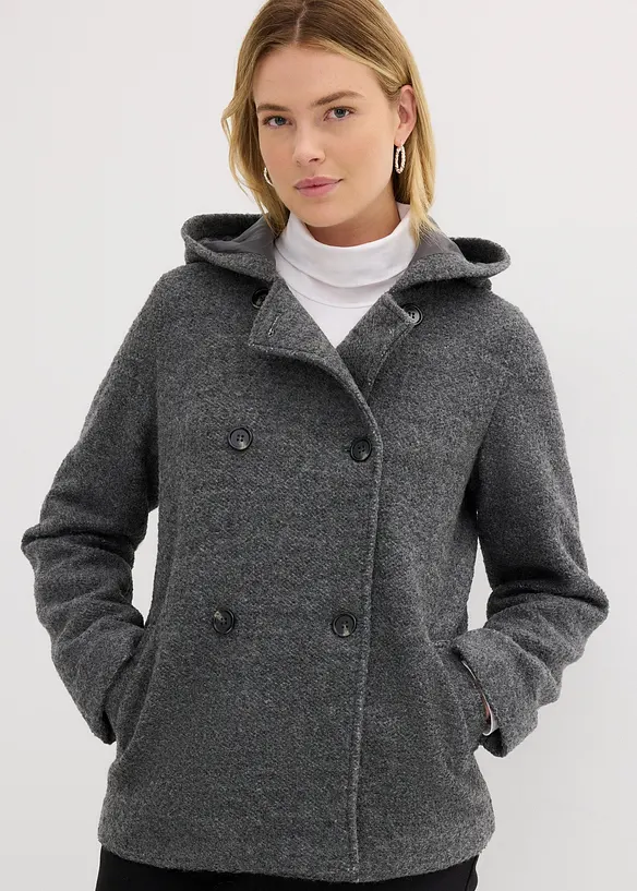 Caban en maille bouclette douce, bonprix