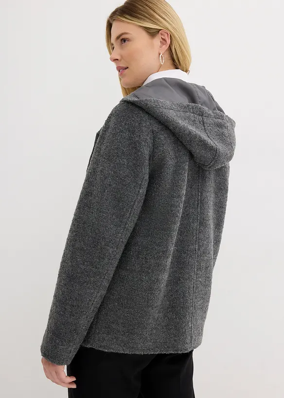 Caban en maille bouclette douce, bonprix