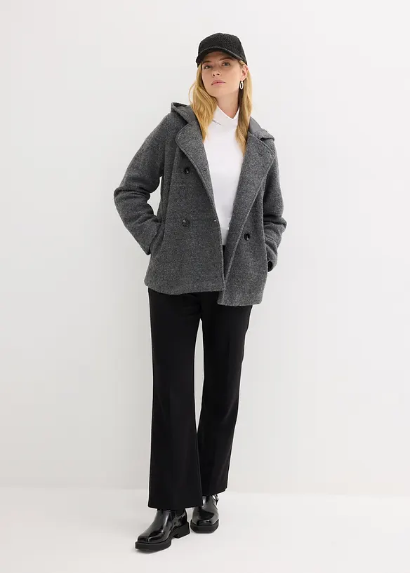 Caban en maille bouclette douce, bonprix