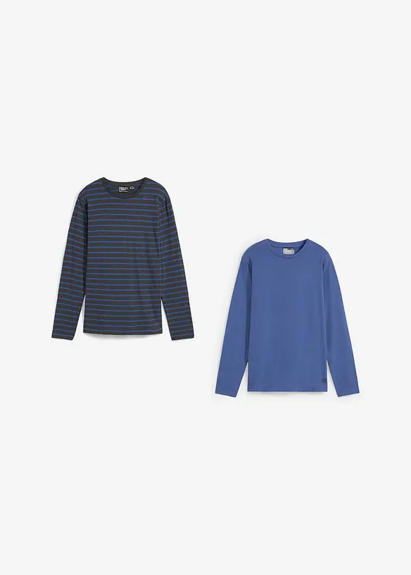 Langarmshirt aus reiner Bio-Baumwolle (2er Pack), bonprix
