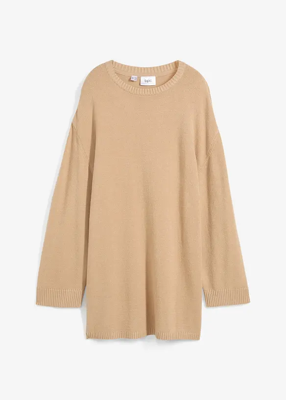 Long-Feinstrickpullover mit Seitenschlitzen aus Viskose-Mix, bonprix