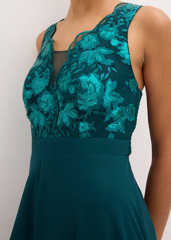 Robe longue brod&eacute;e de sequins, bonprix