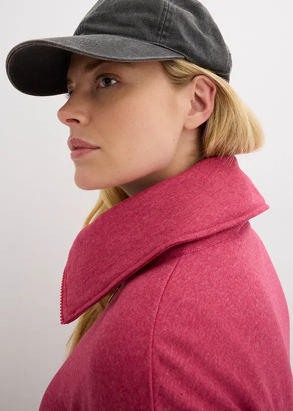 Sweatshirt mit gro&szlig;em Troyer- Kragen, langarm, bonprix