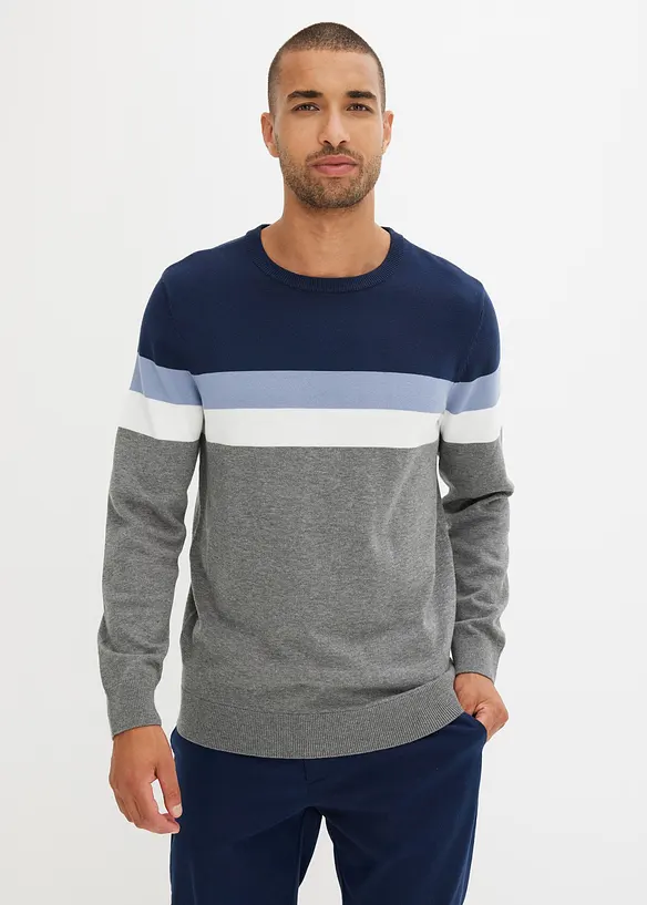 Pull en fine maille 100% coton, bonprix