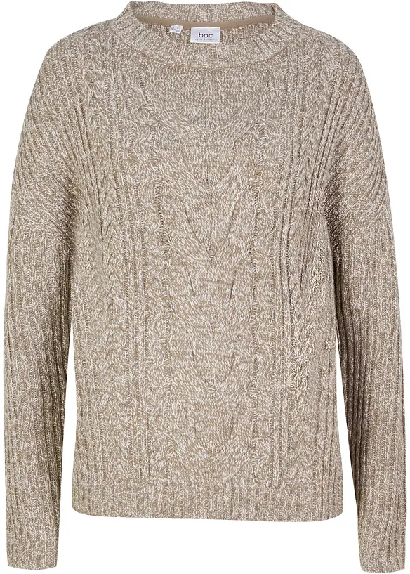 Oversize-Pullover mit Zopfmuster, bonprix