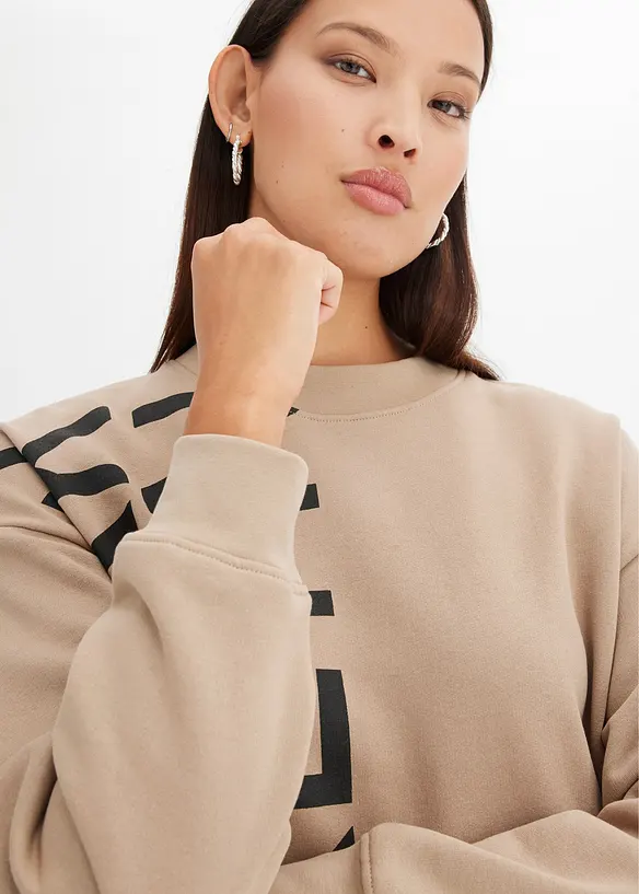 Robe sweat oversize en coton mélangé doux, bonprix