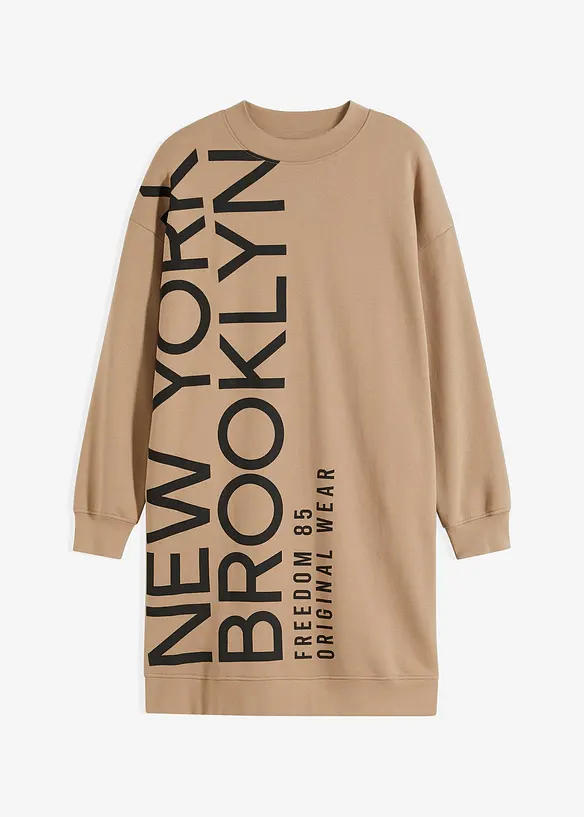Robe sweat oversize en coton mélangé doux, bonprix