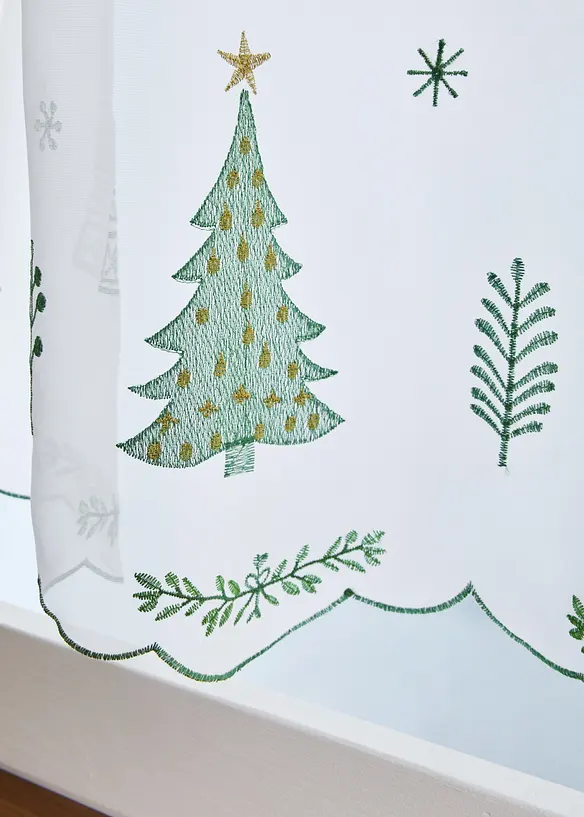 Scheibengardine mit Tannenbaum Stickerei, bonprix