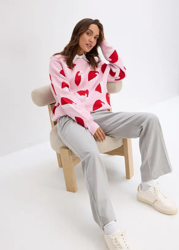 Feinstrickpullover mit Rundhals, oversized, bonprix