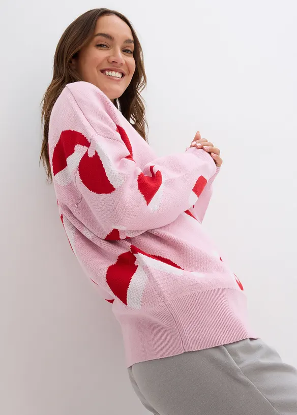 Feinstrickpullover mit Rundhals, oversized, bonprix