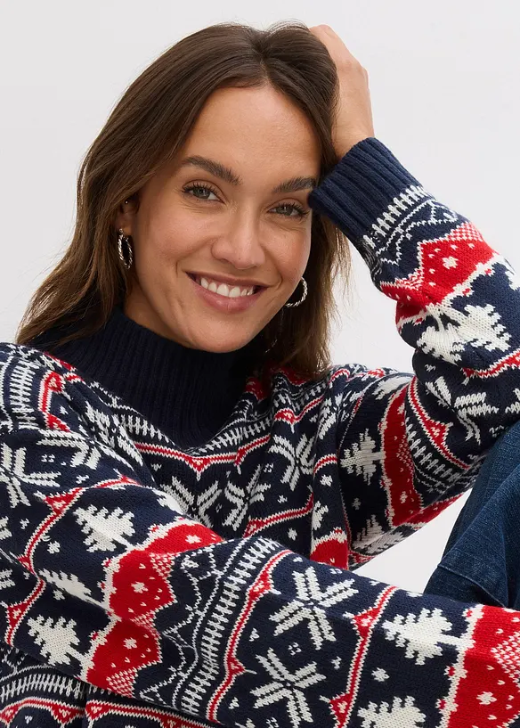 Weihnachtspullover mit Turtleneck, bonprix
