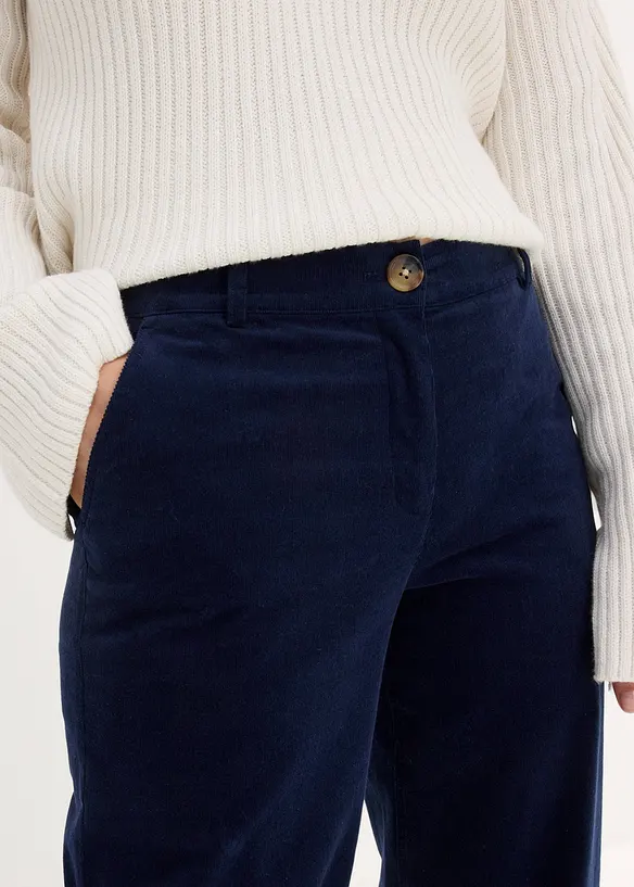 Pantalon en velours côtelé de coton stretch, bonprix