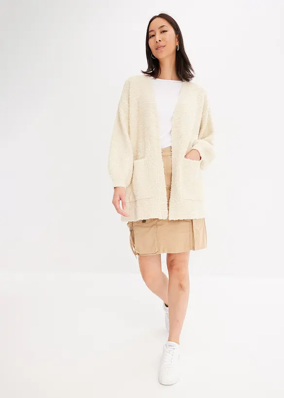 Oversize-Boucl&eacute;strickjacke, bonprix