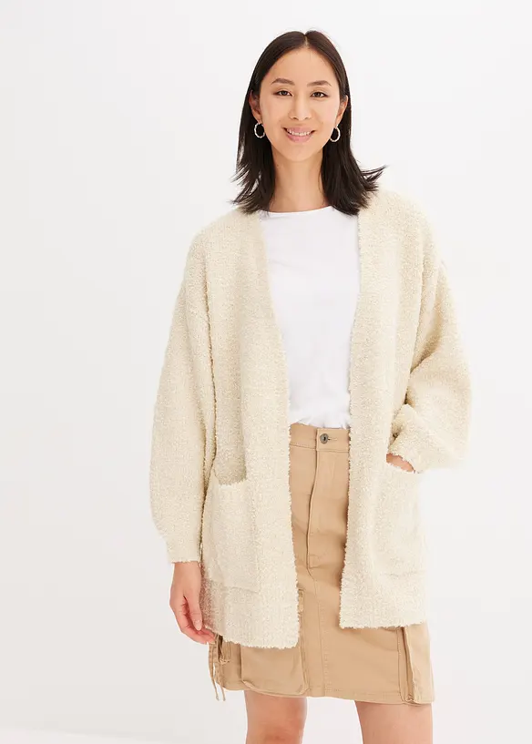 Oversize-Boucl&eacute;strickjacke, bonprix