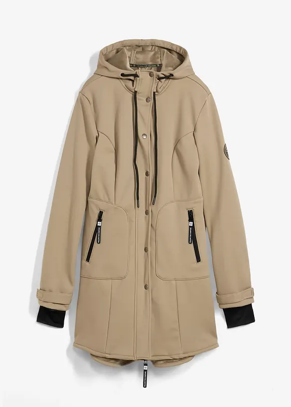 Super Stretch Softshell-Parka, wasserabweisend, bonprix