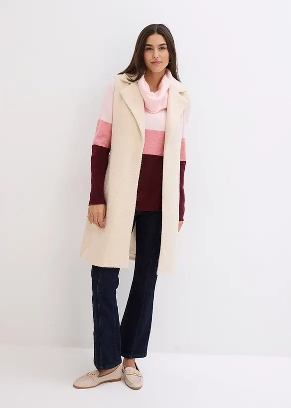 Pull col boule, bonprix