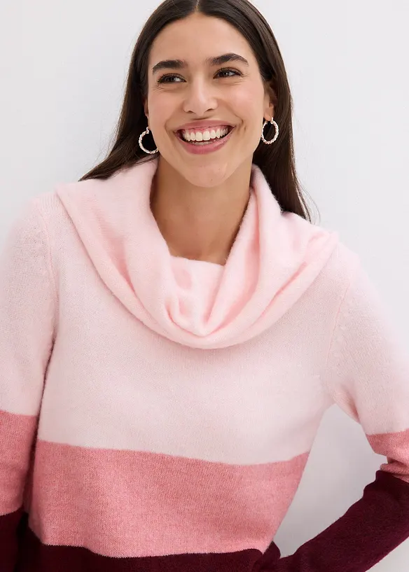 Pull col boule, bonprix