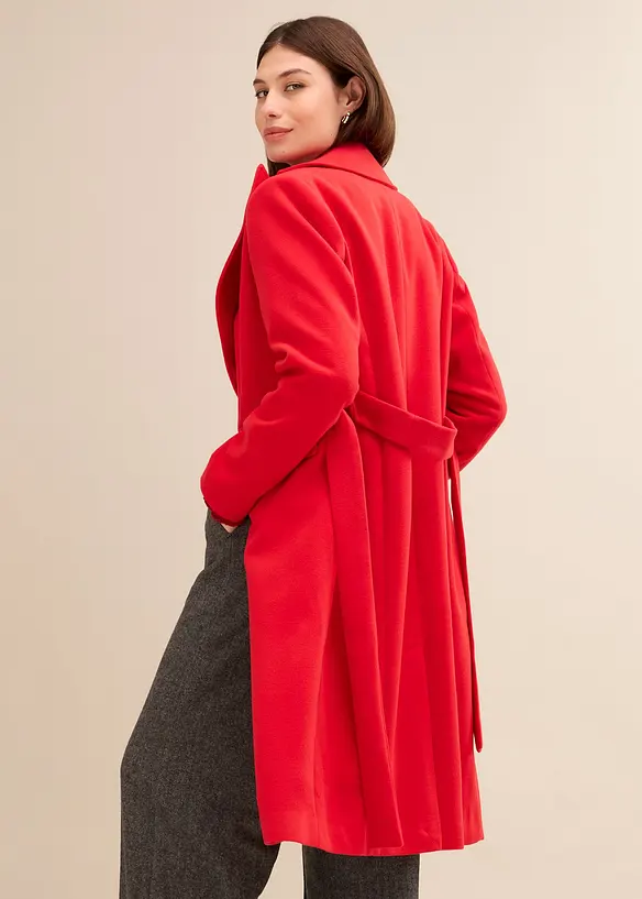 Manteau croisé court, aspect laine, bonprix