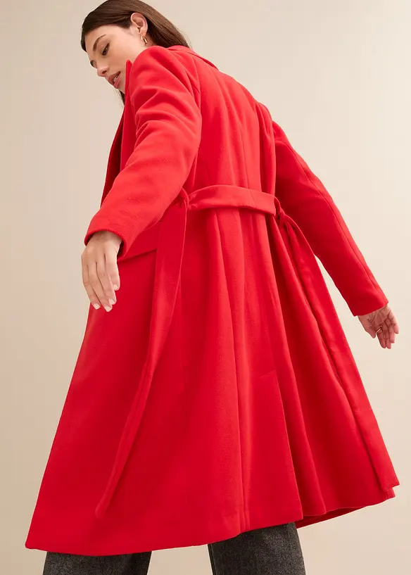 Manteau croisé court, aspect laine, bonprix
