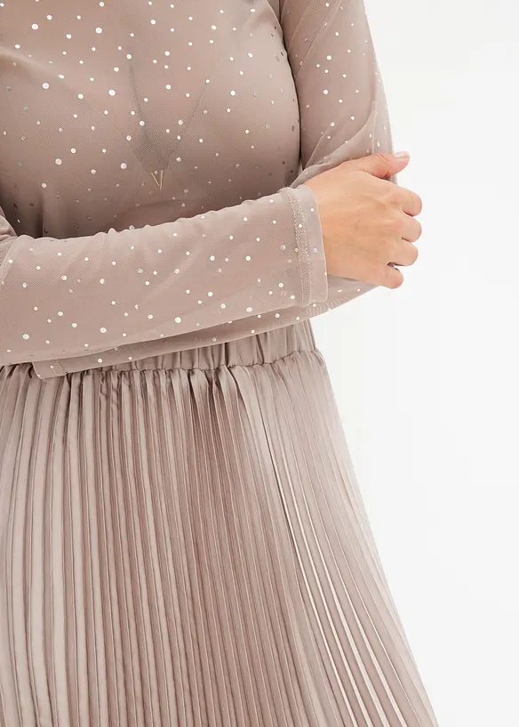 Langarmshirt aus Glitzer-Mesh, bonprix