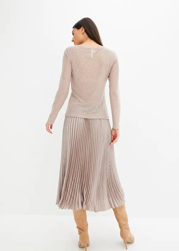 Langarmshirt aus Glitzer-Mesh, bonprix