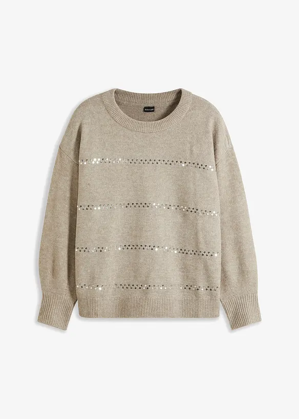 Boxy-Pullover mit Pailletten, bonprix
