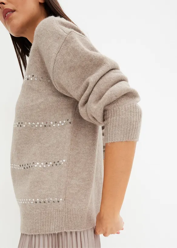 Boxy-Pullover mit Pailletten, bonprix
