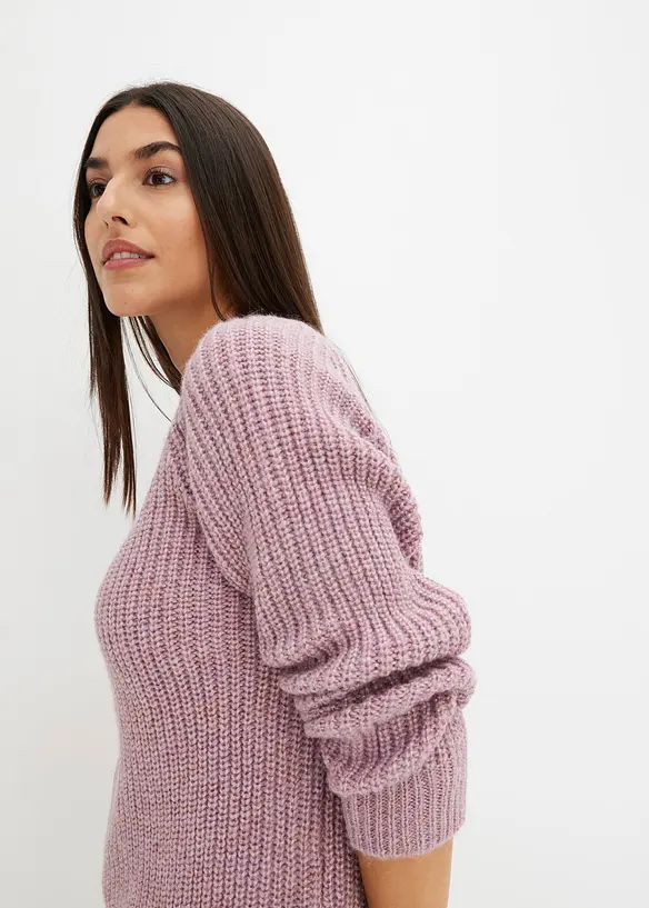 Grobstrickpullover mit Glanzgarn, bonprix