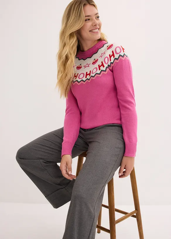 Pullover mit Weihnachtsmotiv, bonprix