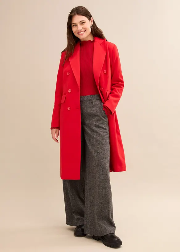 Manteau croisé court, aspect laine, bonprix
