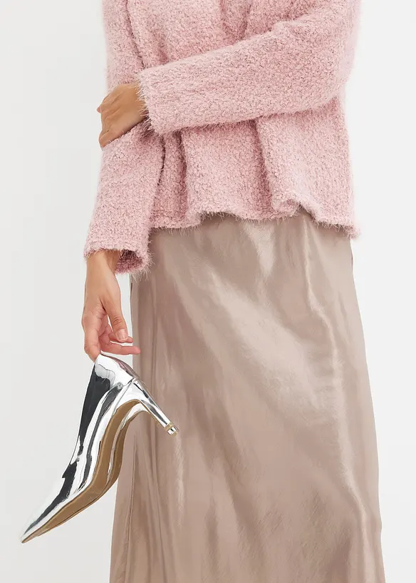 Jupe midi en satin fin, bonprix