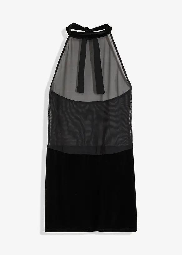 Neckholderkleid mit Samt, bonprix