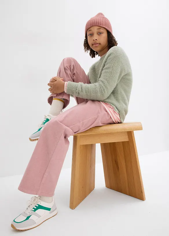 Pantalon loose en velours c&ocirc;tel&eacute;, bonprix