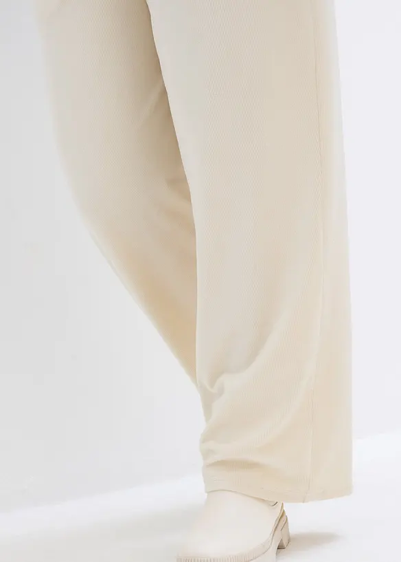 Pantalon velours côtelé à taille élastiquée, bonprix