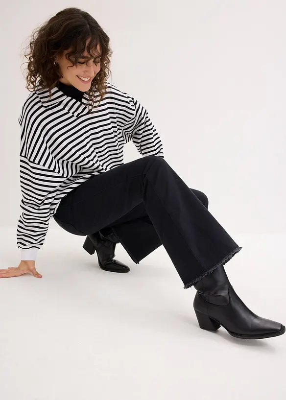 T-shirt manches longues en coton extensible, bonprix